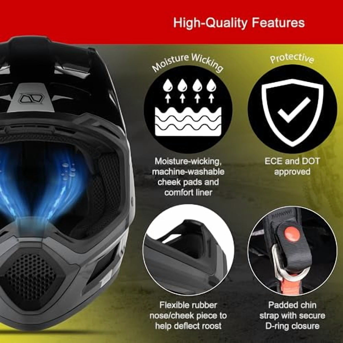 MSRâ„?Mav Sensor Dirt Bike Motocross Helmet w/ MIPS X-Large Black/Red
