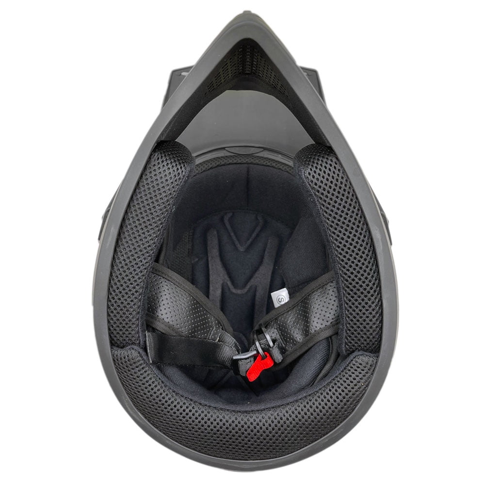 MMG Model 30 Gloss Black Lightweight Full-Face DOT Adult Motorcycle Helmet with Goggles