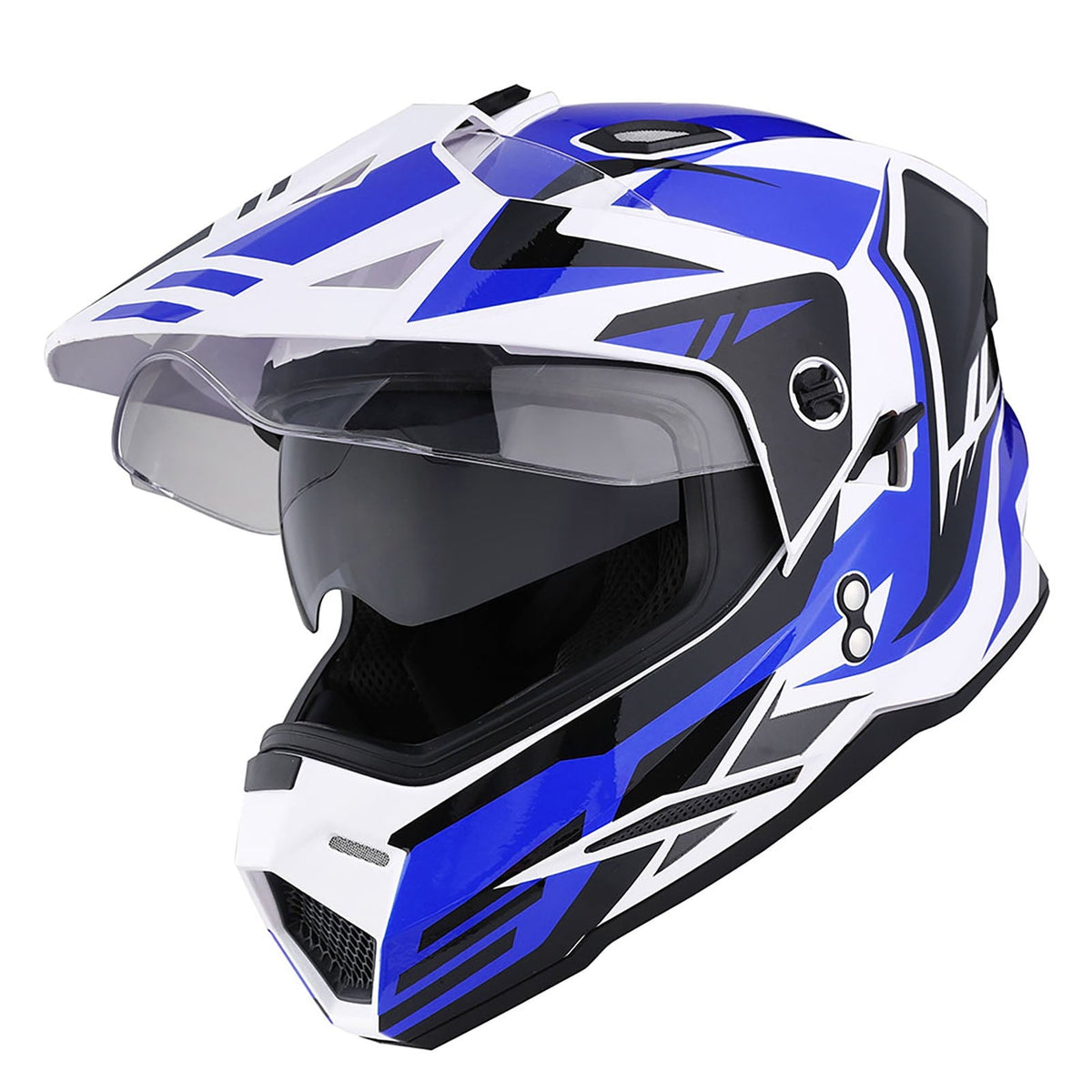 1Storm Youth Kids Dual Sport Dual Visor Motorcycle Motocross Off Road Full Face Helmet HF802Youth Storm Red