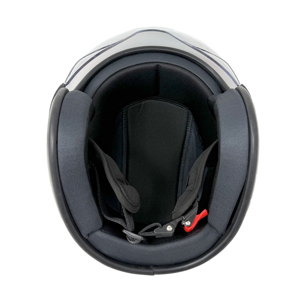 MMG Adult Motorcycle Helmet, Open Face Flip Up Visor DOT - Black/Red Graph (Large)