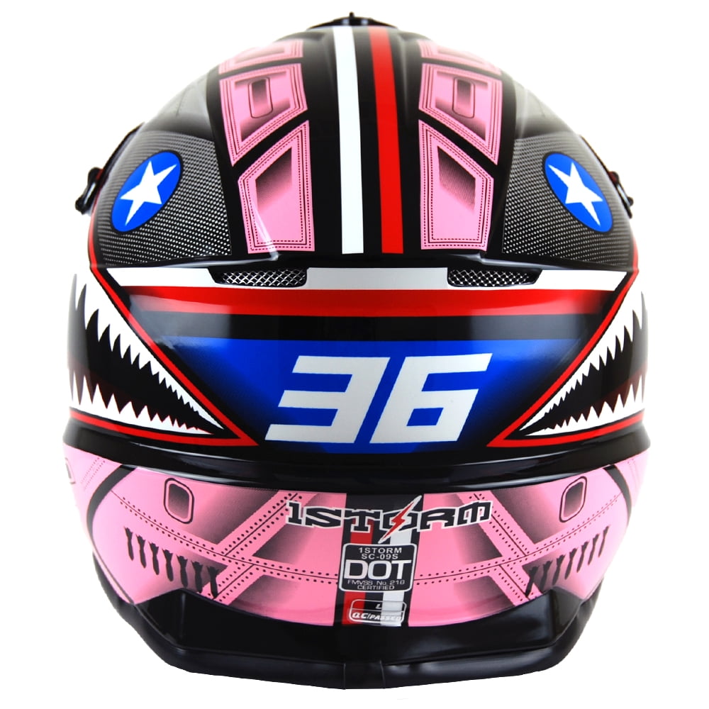 1Storm Adult Motocross Helmet BMX MX ATV Dirt Bike Downhill Mountain Bike Helmet Racing Style HKY_SC09S; Shark Red
