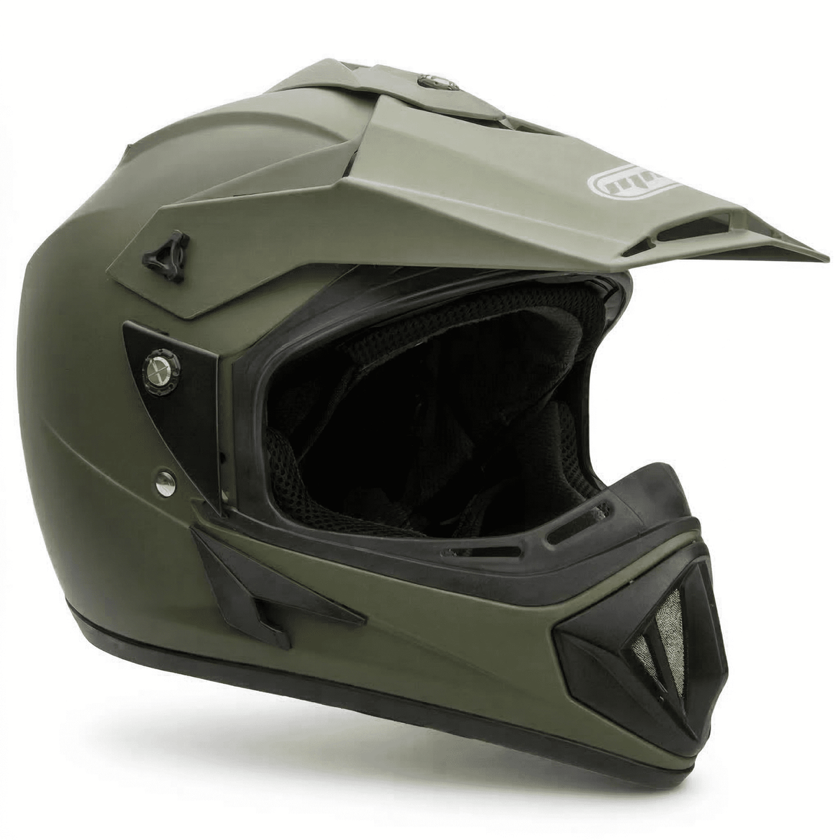 MMG Motorcycle Off-Road Helmet MX ATV Dirt Bike Matte Military Green with Goggles (X-Large) Model 30