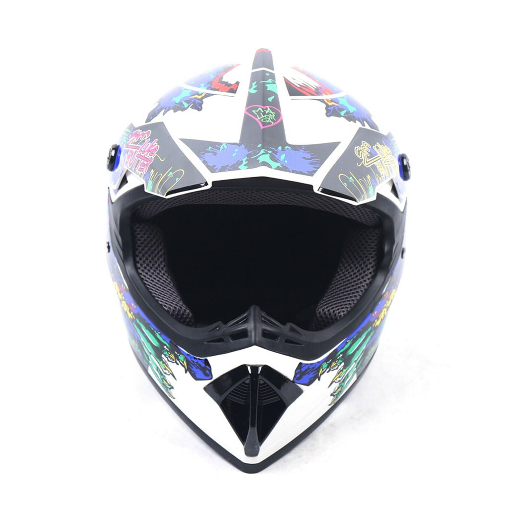 Youth Offroad Gear Combo Helmet Gloves Goggles DOT Motocross Off-Road Racing ATV Dirt Bike Protector