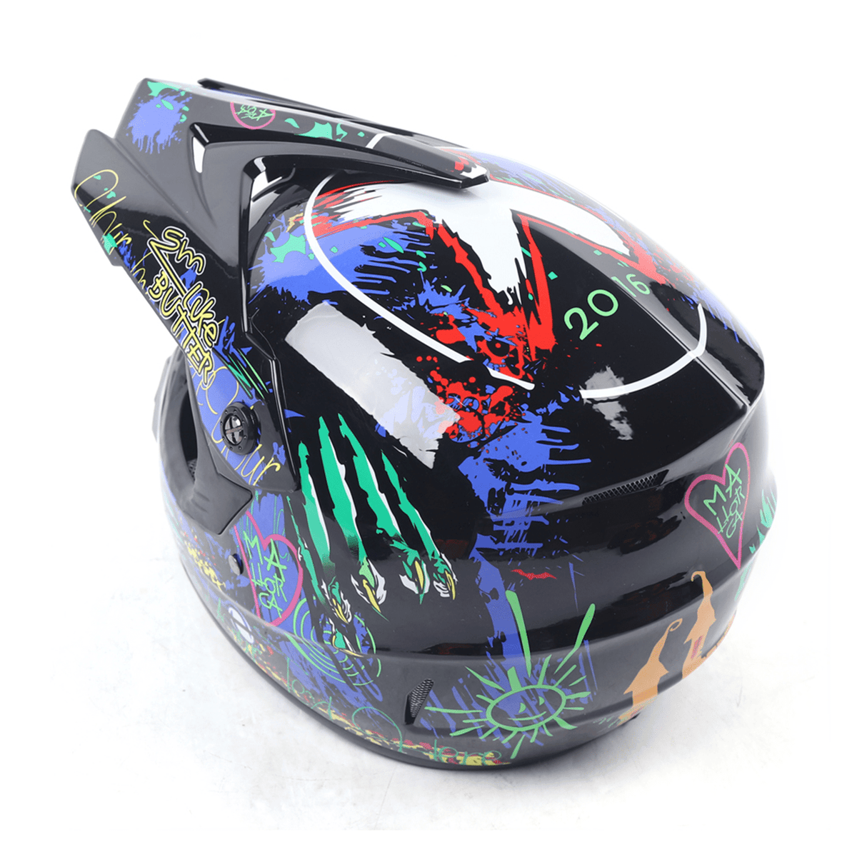 Motorcycle Full Face Helmet DOT Lightweight Helmets with Goggle Glove M Size