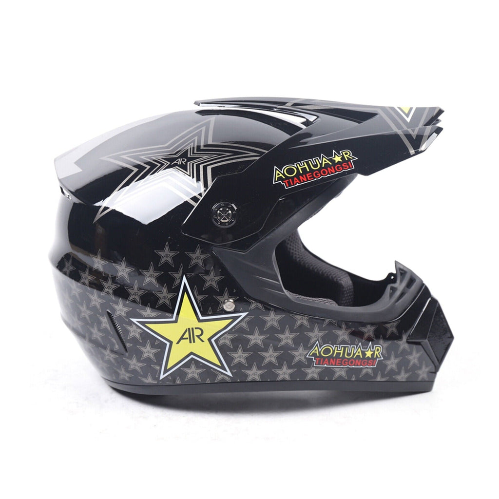M Size Motocross Helmet With Goggle & Gloves For Motorcycle Dirt Bike Off-road