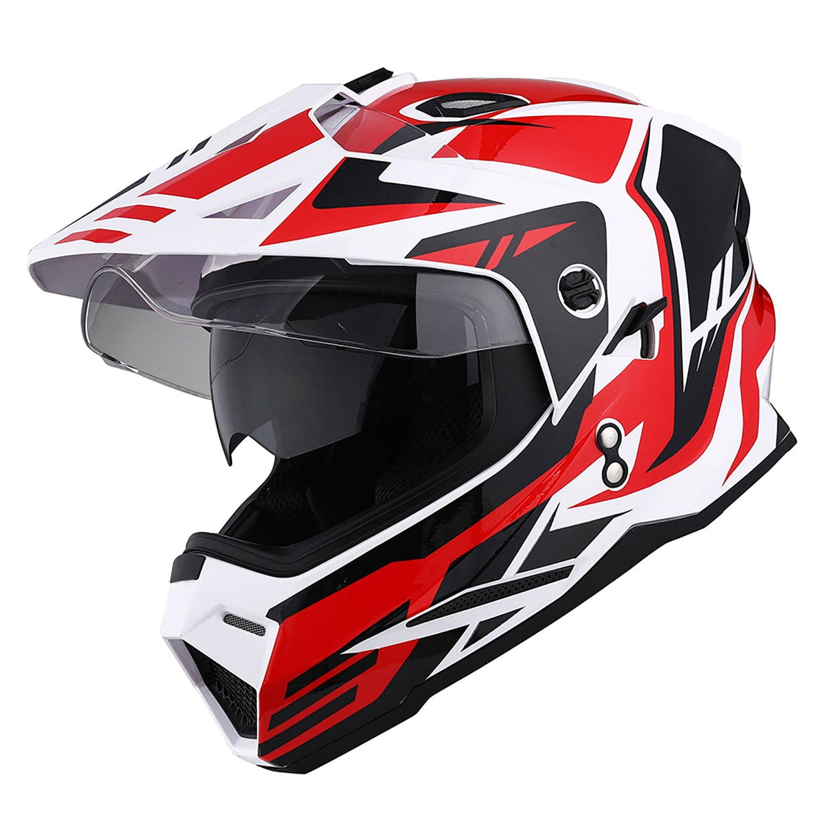 1Storm Adult Motorcycle Motocross Dual Sport Off Road Full Face Dual Visor Helmet F802CLS Matt Black