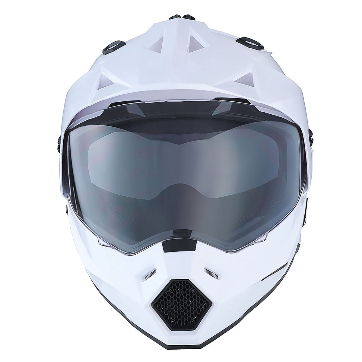 1Storm Adult Motorcycle Motocross Dual Sport Off Road Full Face Dual Visor Helmet F802CLS Matt Black