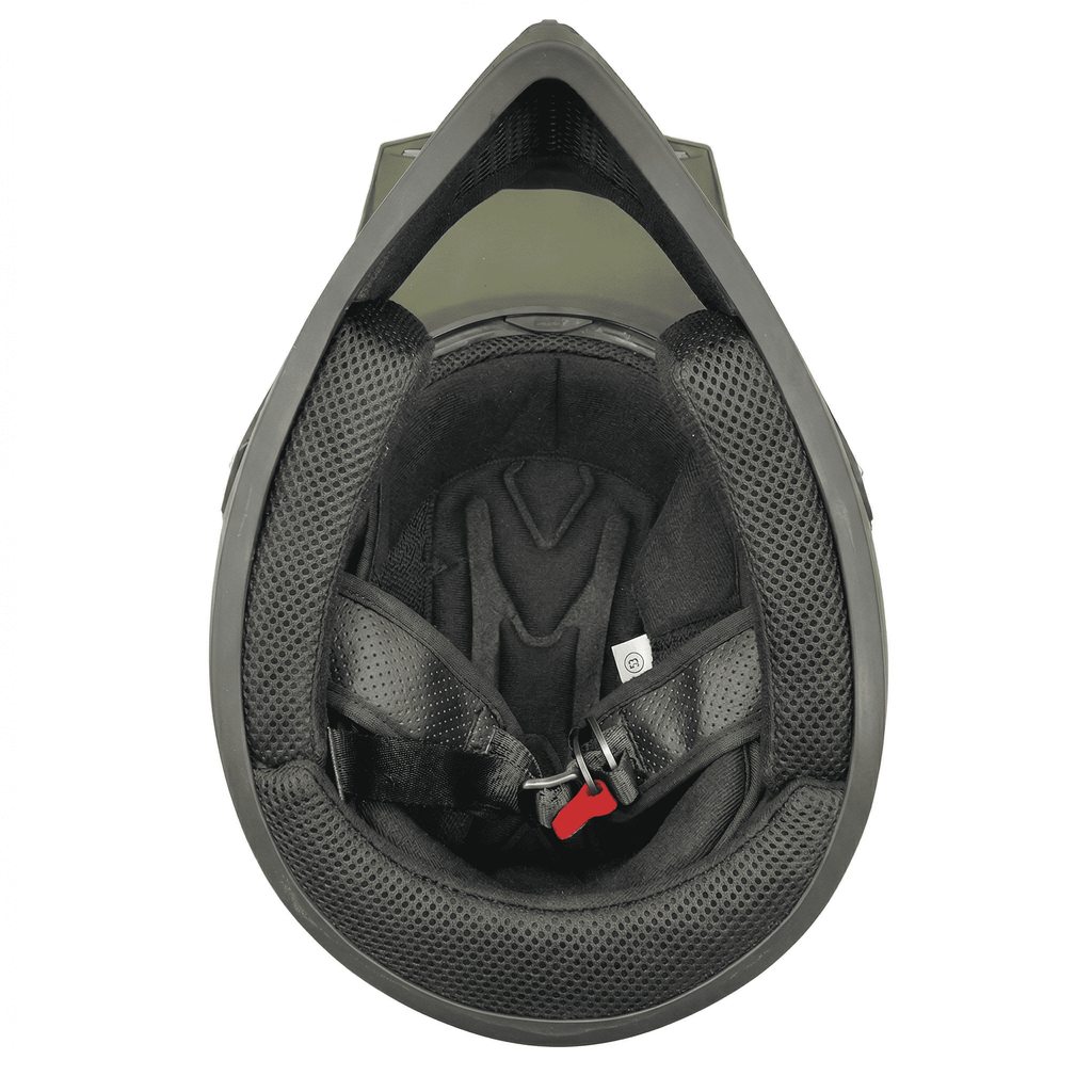 MMG Adult Motorcycle Off Road Helmet Combo, Includes Riding Gloves and Goggles. Size: XL- Color: Military Green