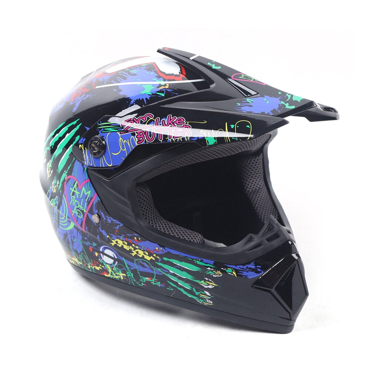 Motorcycle Helmet Set Motorcycle Helmet for 21.65-22.05in Head Circumference Size w/Goggles+Gloves