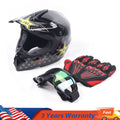 DOT Adult ATV Motocross Dirt Bike Motorcycle Off-Road Helmet w/ Goggles Gloves