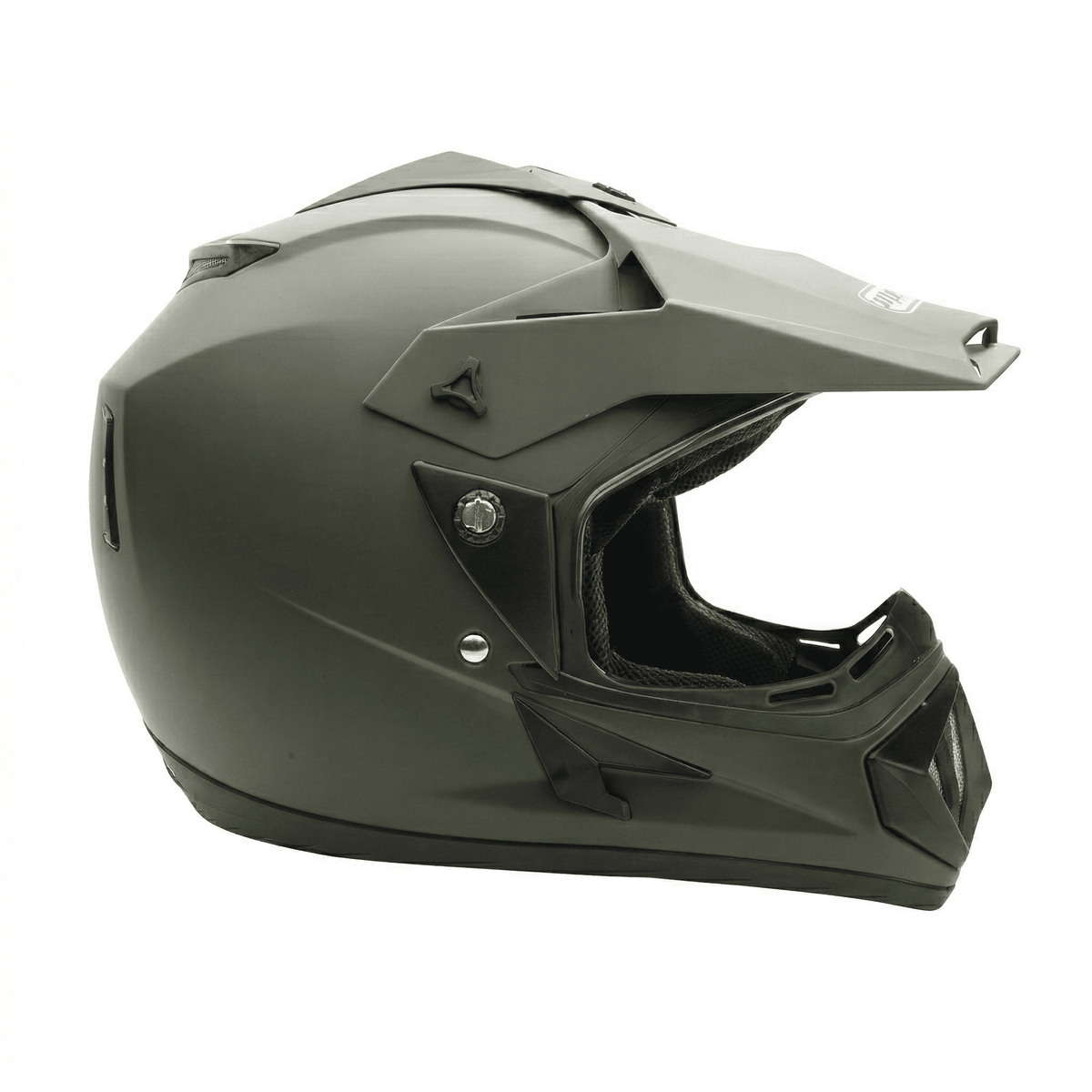 MMG Motorcycle Off-Road Helmet MX ATV Dirt Bike Matte Military Green with Goggles (Large) Model 30