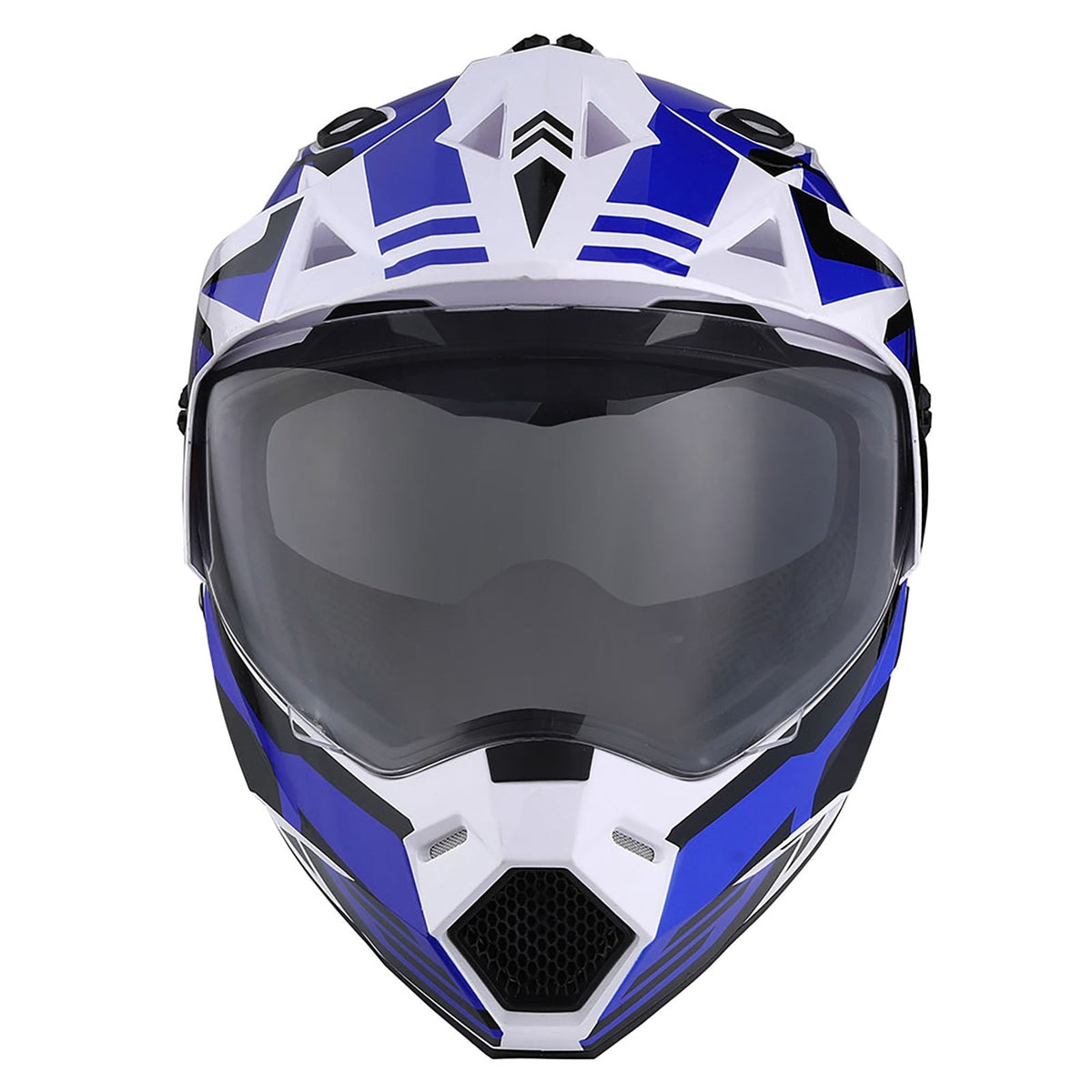 1Storm Adult Motorcycle Motocross Dual Sport Off Road Full Face Dual Visor Helmet F802CLS Matt Black