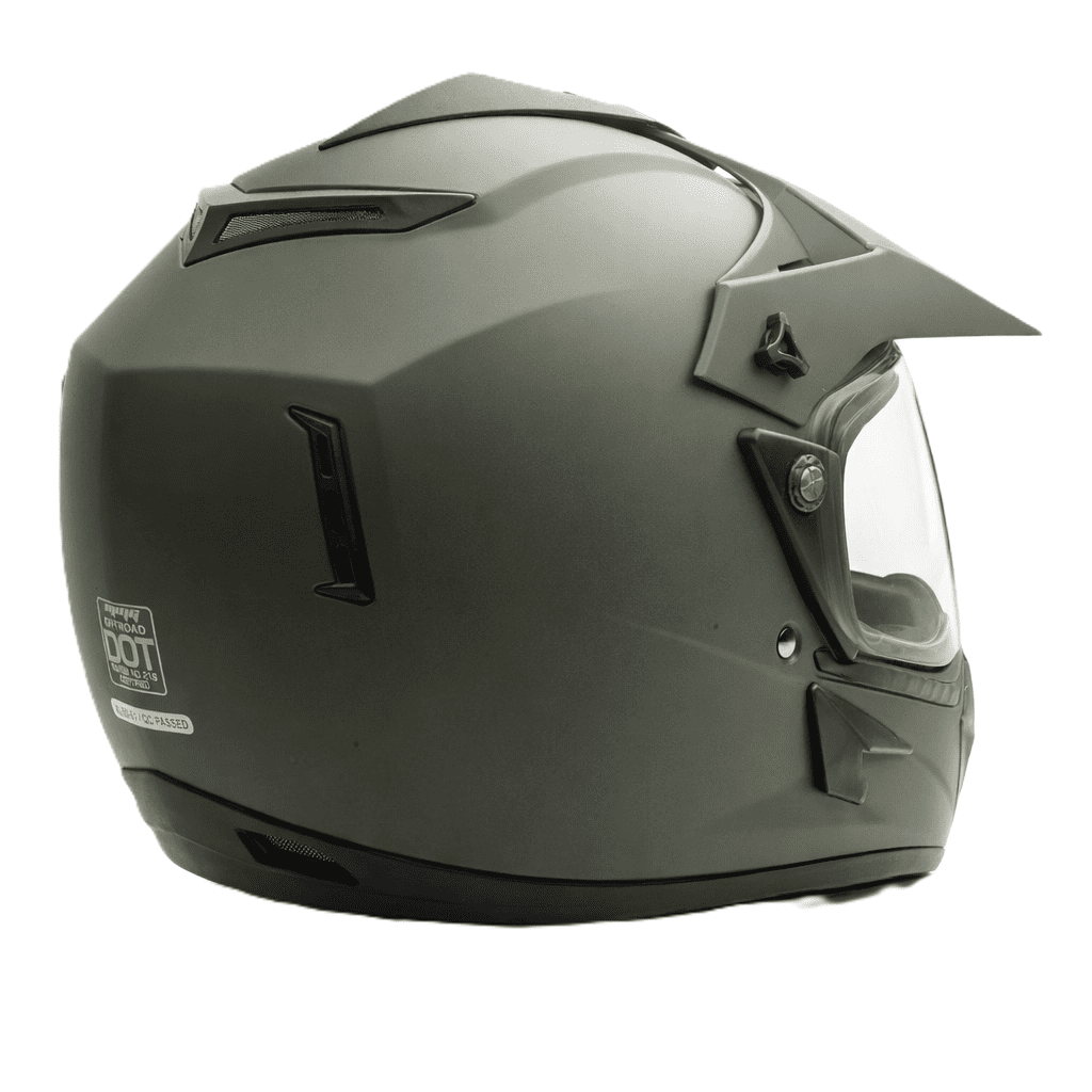 MMG Motorcycle Off-Road Helmet MX ATV Dirt Bike Matte Military Green with Goggles (Large) Model 30