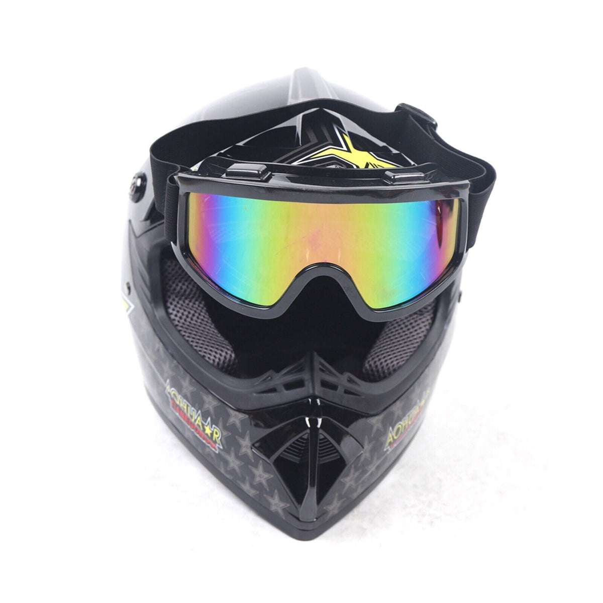 M Size Motocross Helmet With Goggle & Gloves For Motorcycle Dirt Bike Off-road