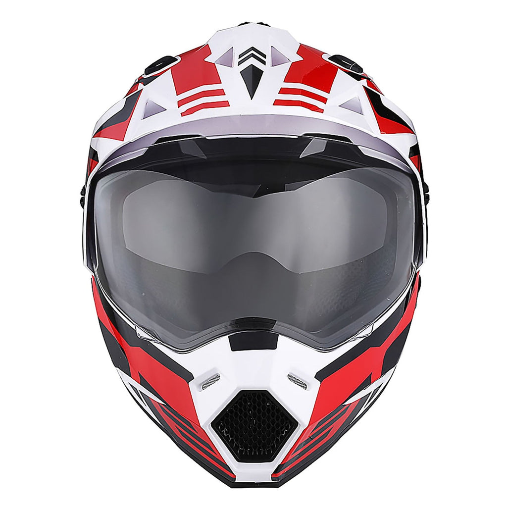 1Storm Youth Kids Dual Sport Dual Visor Motorcycle Motocross Off Road Full Face Helmet HF802Youth Storm Red