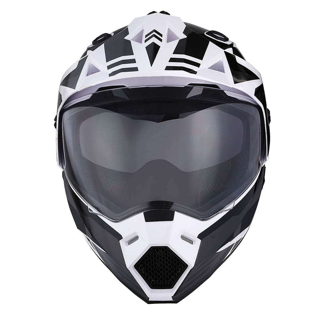 1Storm Youth Kids Dual Sport Dual Visor Motorcycle Motocross Off Road Full Face Helmet HF802Youth Storm Red