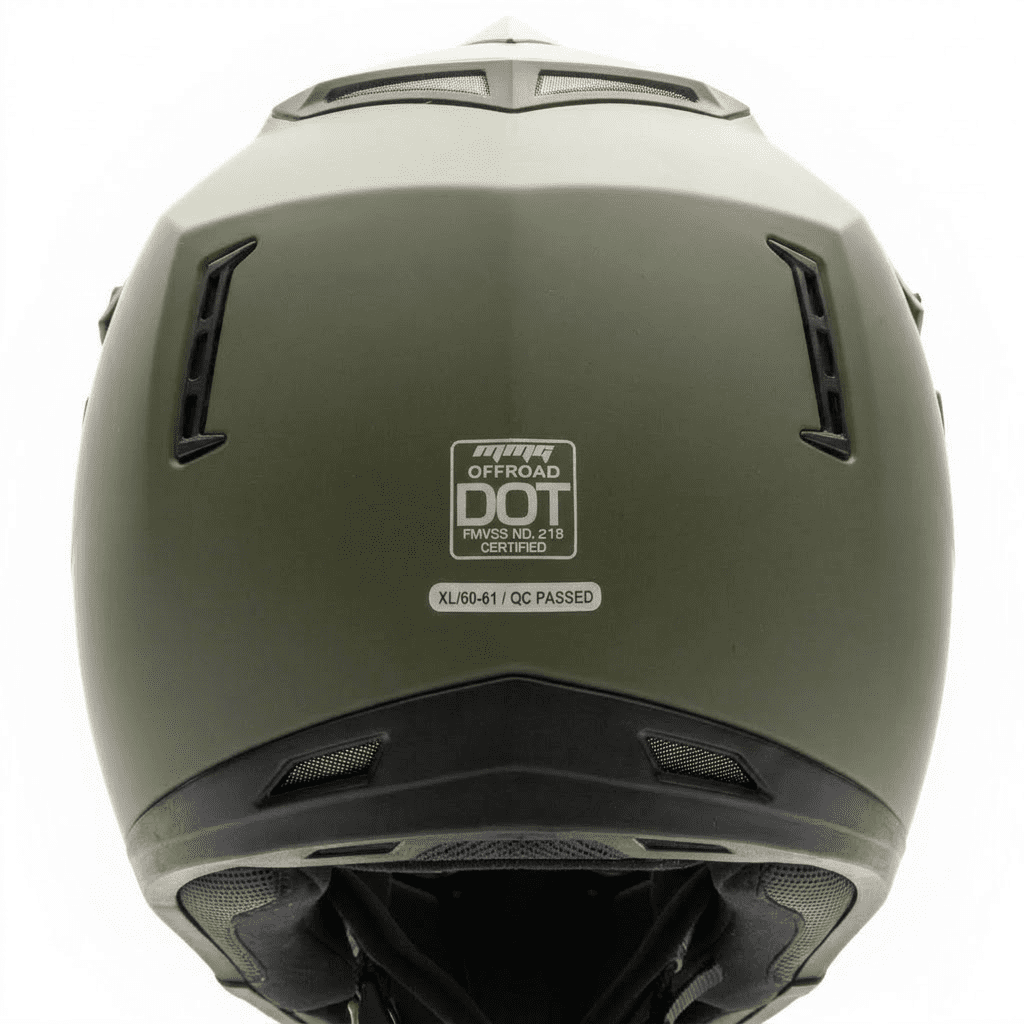 MMG Motorcycle Off-Road Helmet MX ATV Dirt Bike Matte Military Green with Goggles (X-Large) Model 30