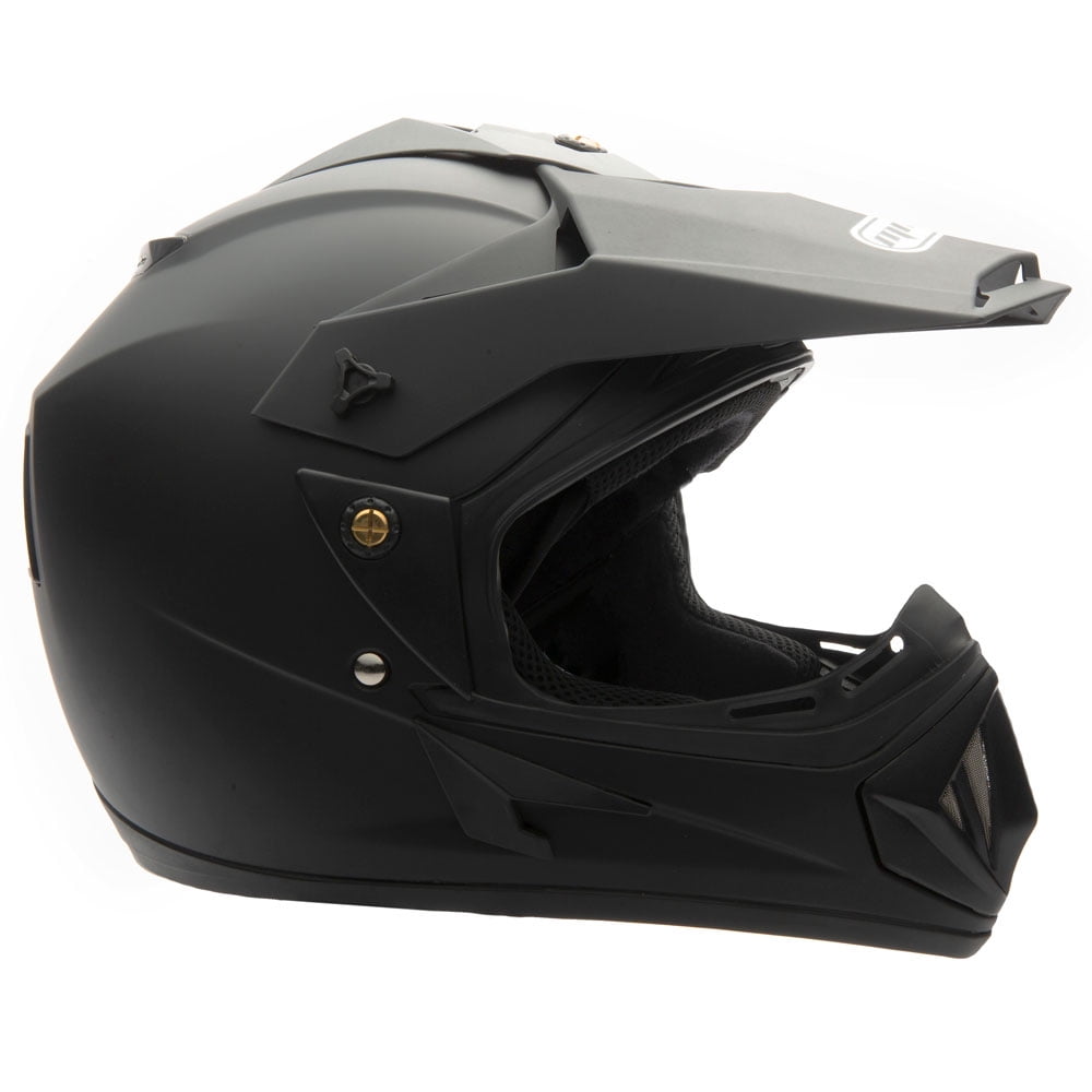 MMG Motorcycle Off-Road Helmet MX ATV Dirt Bike Matte Black with Goggles (Medium) Model 30