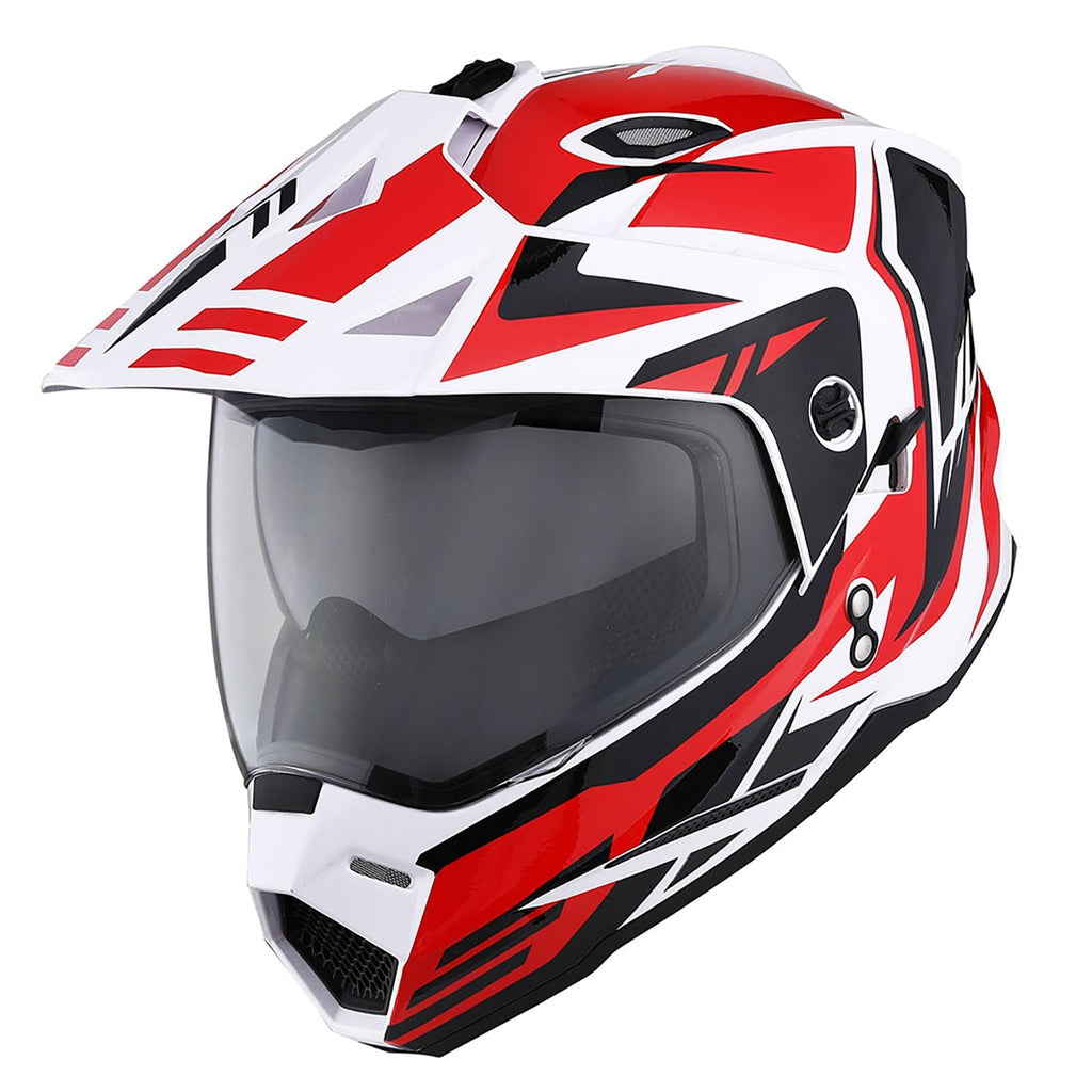 1Storm Adult Motorcycle Motocross Dual Sport Off Road Full Face Dual Visor Helmet F802CLS Matt Black