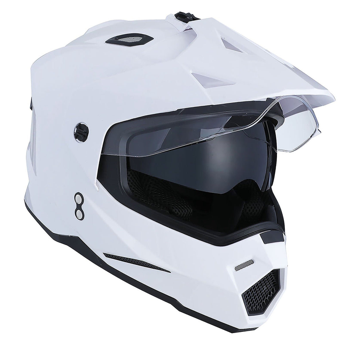 1Storm Dual Sport Motorcycle Motocross Off Road Full Face Helmet HF802 Dual Visor Storm Force Black